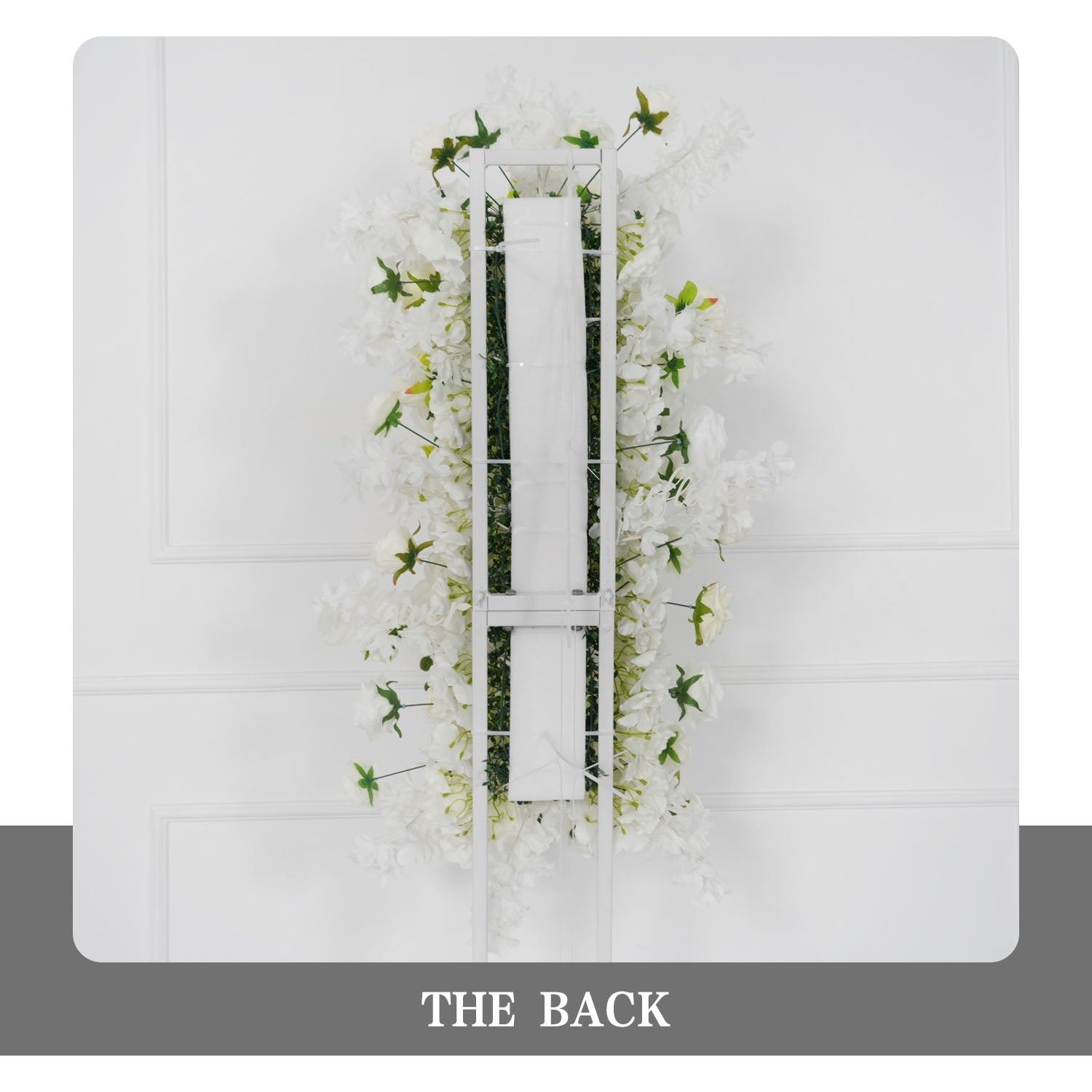 Uflower Artificial White Wedding KT Backdrop Flower Row Decor